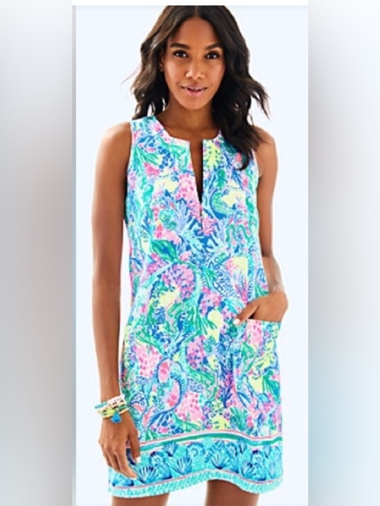 Lilly Pulitzer Dresses & Skirts - Lilly Pulitzer kelby stretch shift dress in mermaid cove print size 6